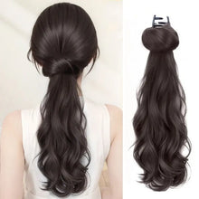 Synthetic ponytail wig clip-in style for instant volume and length.