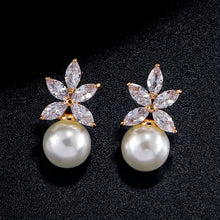 Pearl Flower Stud Earrings