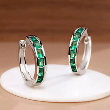 women hoop earrings with CZ – gift packaging side view