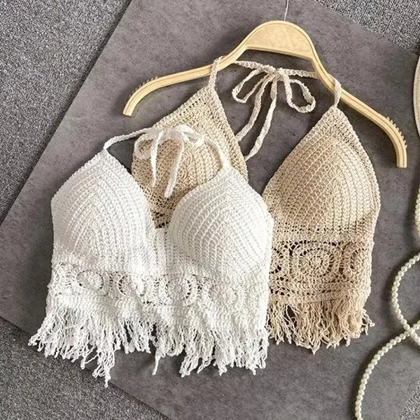 Boho Beach Camisole Halter Crochet Knit