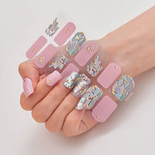 gel nail stickers – 14pcs glittering gel polish strips nail art sheet