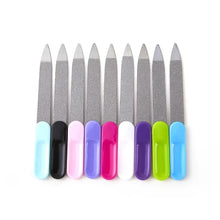 Nail files set 5pcs double-sided metal pedicure tools flat lay