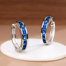 women hoop earrings with CZ – gift packaging side view