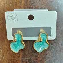 abstract stud earrings for women – side view close up