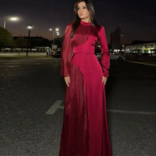 Round Neck Blocked Long Sleeved Dress