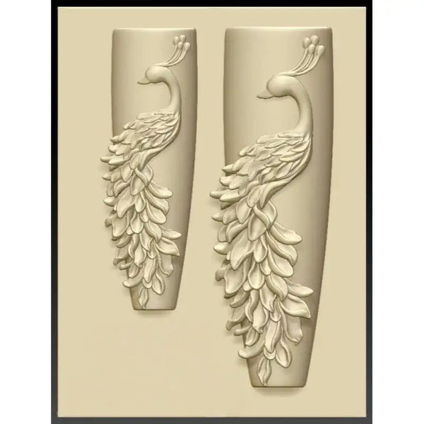 Peacock nail mold silicone jewellery decorating tool close up