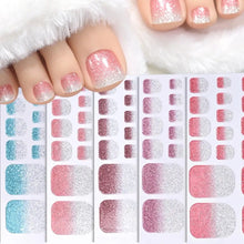 toe nail wraps – glitter self-adhesive full cover nail decals shiny finish