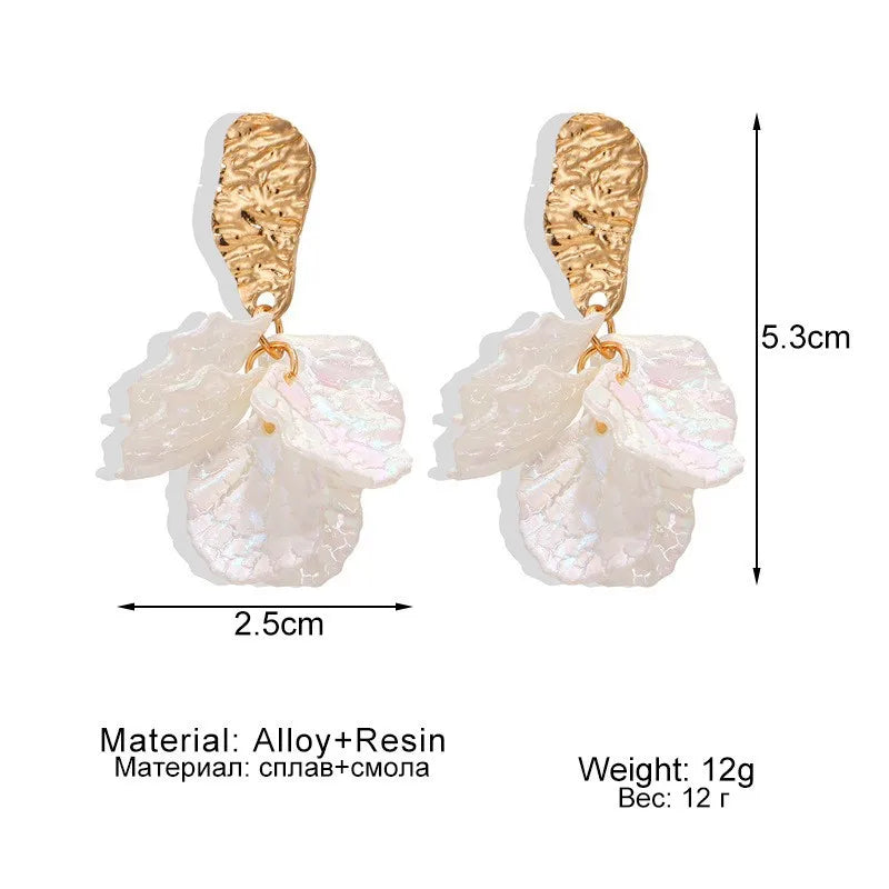 White Flower Earrings