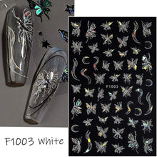 Butterfly nail stickers self-adhesive slider holographic finish