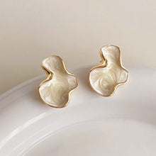 abstract stud earrings for women – white black pink