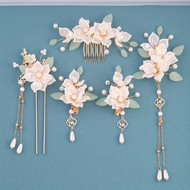 5-Piece Vintage Floral and Tassel
