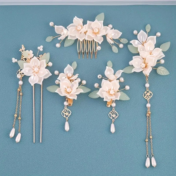 5-Piece Vintage Floral and Tassel