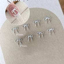 Bowknot nail charms super shiny DIY nail decoration close up