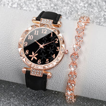Rhinestone Heart Watch & Bracelet