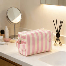 Striped Toiletry Bag Travel Cosmetic Storage