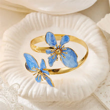 Pink enamel flower bracelet romantic floral jewellery for women.