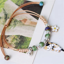 Cartoon Enamel Animal Cat Flower Bracelet
