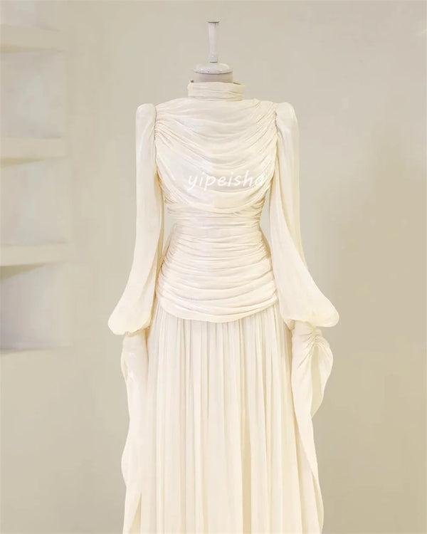 Customized pleated A-line dress front view