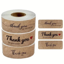 thank you for your order stickers – kraft paper rectangular labels