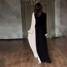 Round Neck Blocked Long Sleeved Dress