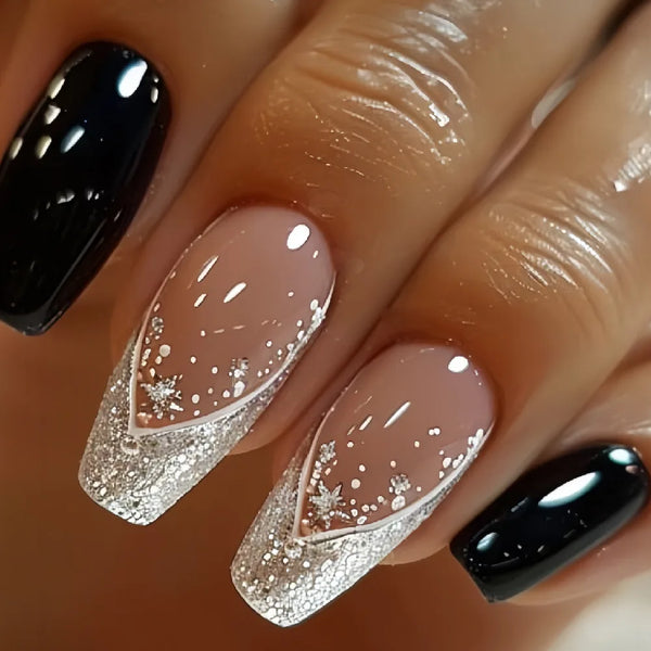 Press on nails 24pcs ballerina glossy gradient full cover set
