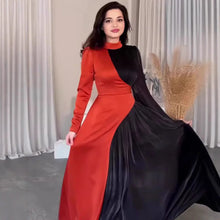 Round Neck Blocked Long Sleeved Dress