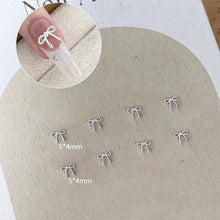 Bowknot nail charms super shiny DIY nail decoration close up