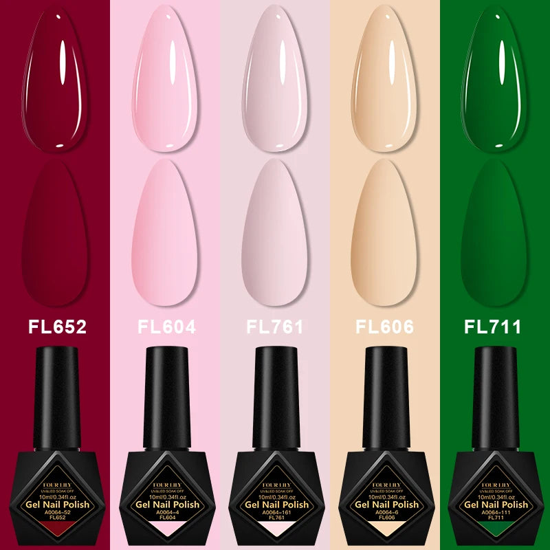 5pcs Gel Nail Polish Set HEMA Free Semi Permanent Soak Off UV Gel Varnish Nail Art Decoration For Winter Nail Supplies Manicure