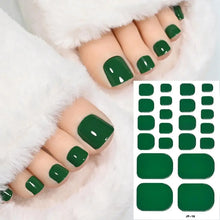 gel toe nail strips – 22 tips solid bake free pedicure stickers