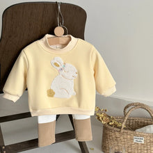 Toddler girl tracksuit with rabbit-embroidered sweatshirt and pants