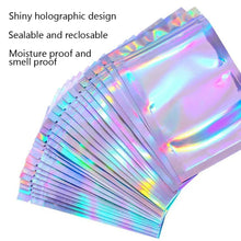 Holographic zip bags resealable foil pouches set of 10