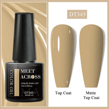 Nail gel polish bottle with top coat and matte top coat display